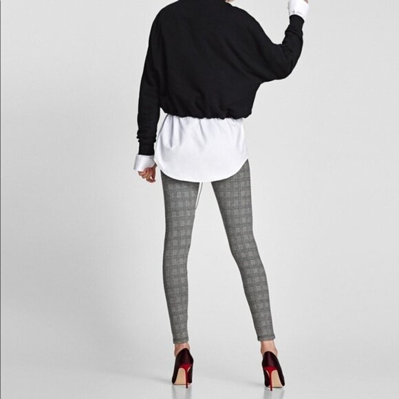 Zara High Waisted plaid pants Leggings - Picture 7 of 7